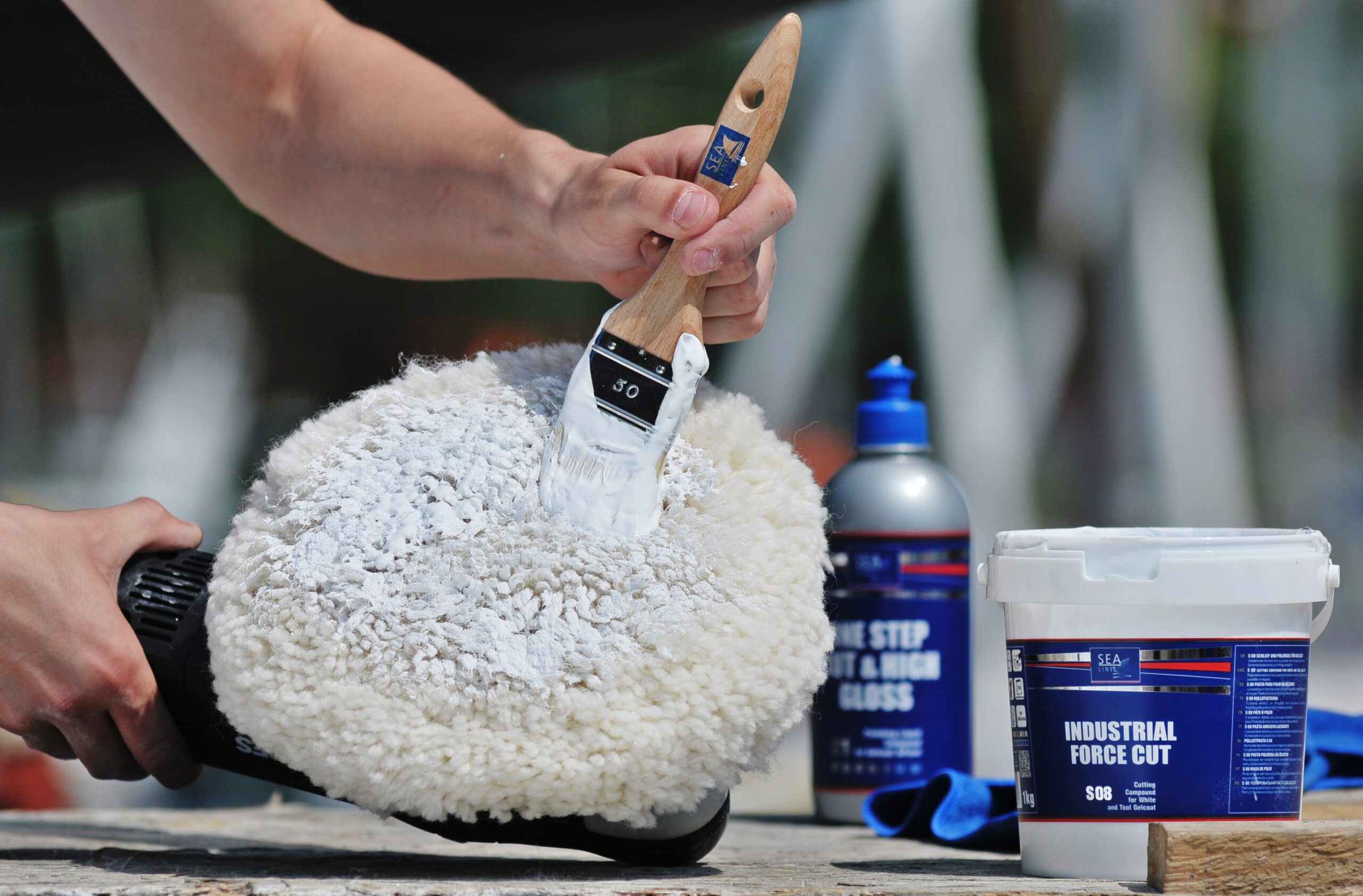 Zestaw pasty polerskie sealine i wełna polerska sealine